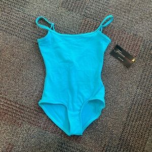 NEW! Theatricals camisole leotard, teal turquoise, size LC